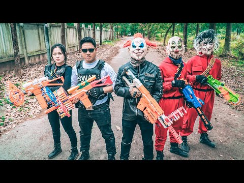 LTT Films : Team Ambush Mission Silver Flash Nerf Guns Fight Tiger Mask Hidden Treasure Hunt!