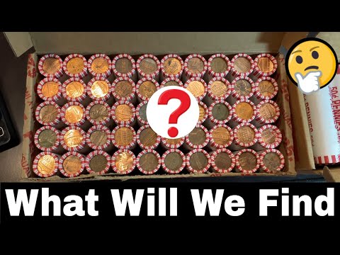 Coin Roll Hunting Penny Rolls from the Bank - Penny Hunt and Fill 192