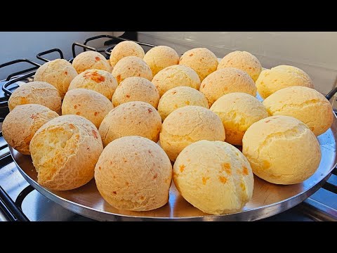 PÃO  DE QUEIJO COM POLVILHO DOCE- NÃO MURCHA FÁCIL e RÁPIDO