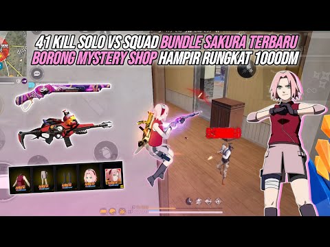 41 KILL SOLO VS SQUAD BUNDLE SAKURA TERBARU !!! BORONG MYSTERY SHOP HAMPIR RUNGKAT 1000DM!?