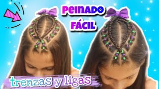💕  Peinado con ligas y trenzas• Easy 5 MINUTE Hairstyle | Wilvita 💕