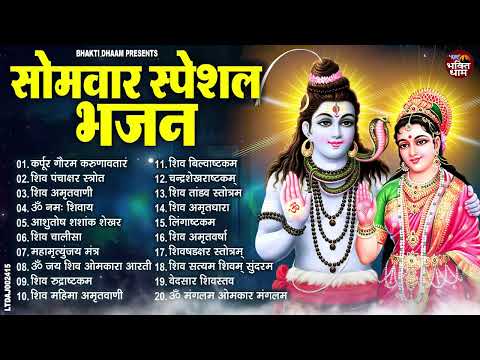 सोमवार भक्ति भजन : कर्पूर गौरम करुणावतारं, ॐ नमः शिवाय, शिव प्रार्थना, शिव अमृतवाणी, चालीसा व आरती