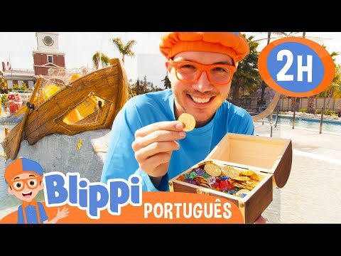 Blippi Visita um Parque Aquático! | 2 HORAS DO BLIPPI BRASIL! | Vídeos Educativos para Crianças