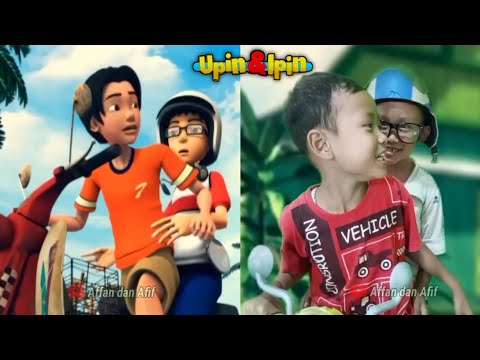 Abang Badrol dan Abang Lim nak jalan-jalan naik motor Kapcai || Kompilasi tiru aksi Upin Ipin