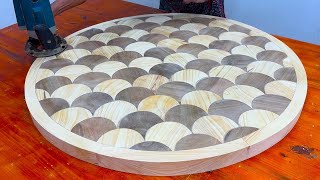 Ingenious Highly Skilled Carpenters - Make A Fish Scale Round Table With Extremely Impressive Legs