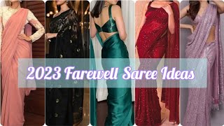 Latest Farewell Saree designs || Farewell Saree designs ideas for girls || Simple Farewell saree