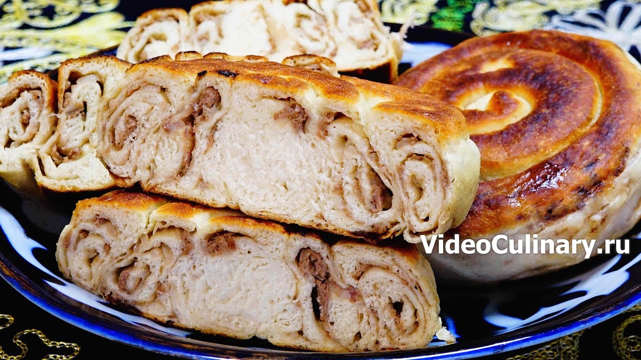 Жареная лепешка с мясом - Кулинарная бомба: )