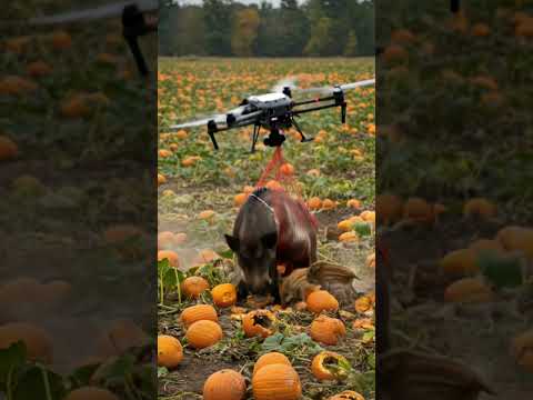 Drones capture wild boars that destroy crops1#villagelife#smartfarming #rurallife #farmingtraditions