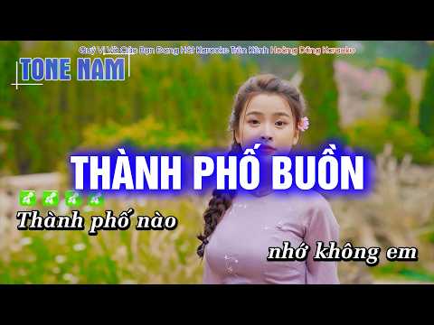 Karaoke Thành Phố Buồn (Tone Nam) Beat Phối mới cực hay – Hoàng Dũng Karaoke