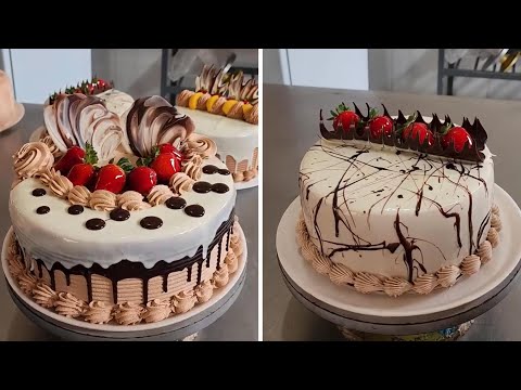 Pasteles con chocolate blanco y fresas | tortas con ganache blanco