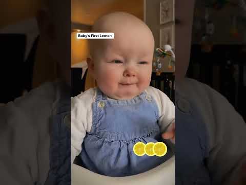 Baby first lemon reactions 😁 #funnymoments