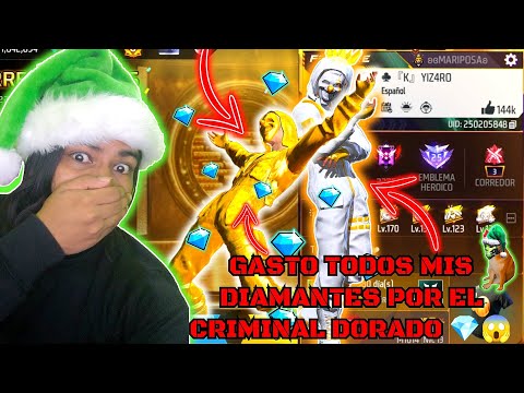 ME GASTO TODOS MI DIAMANTES PARA SACAR AL NUEVO CRIMINAL DORADO EN FREE FIRE 😱💎