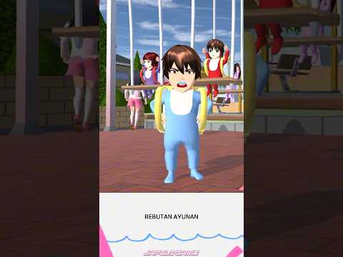 Rebutan ayunan sampe nyangkut di atap rumah #sakuraschoolsimulator #shorts