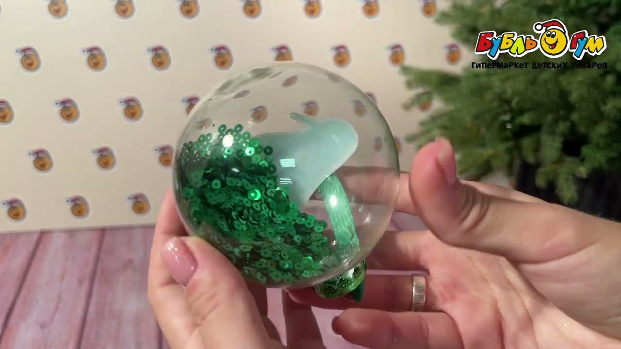 Украшение елочное шар с пожеланиями с наполнителем стеклянный 8см - видео Украшение елочное шар с пожеланиями с наполнителем стеклянный 8см - видео