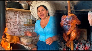 Hagamos un Pollo a la LEÑA en el campo