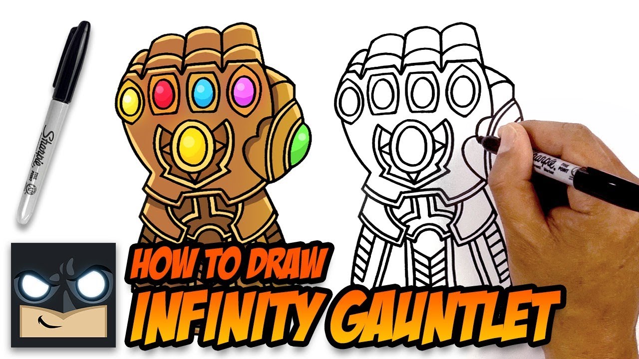 How to Draw Infinity Gauntlet - The Avengers - Step by Step