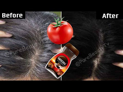 White hair to black hair naturally in just 3 minutes and grow long hair fast with Coffee