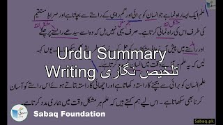 Urdu Summary Writing تلخیص نگاری