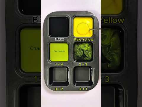 Guess the color challenge: Black + Pale Yellow #asmr #colormixing #mix #mixing #colors #black