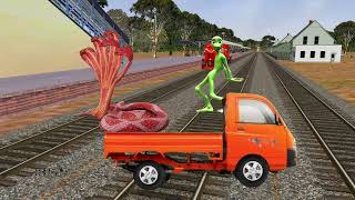 Crying Monkey & alien | Stop the train | beamng driver | train simulator