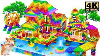 Satisfying Video _ How To Make Wavy Slope Villa Has Ice Cream Pool For Minions From Magnetic Balls