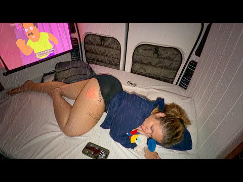 Heavy Rain Camping in a Luxury Camper Van