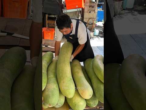 The Longest Fruit in The World - Winter Melon Cutting Skills in Taiwan