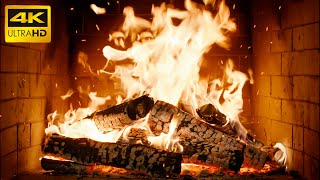 🔥 COZY Nights by the FIREPLACE with Hypnotic FLAMES with Deep WOOD Crackles for CALM Background