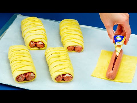 L'astuce qui m'a rendu la vie plus facile ! Snack rapide composé de pâte feuilletée et de saucisses