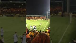 Hibs fans celebrate goal 1 v livi
