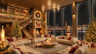 Cozy Christmas Vibes 🕯️ | Warm Living Room Ambience with Relaxing Jazz Music for Sleep & Relaxation