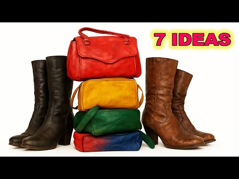 7 Great Ideas With Old Leather Bags and Boots!