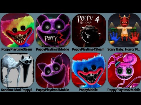 Poppy Playtime Steam+Mobile 1+2+3+4, Poppy 3 Mod Zoochosis, Poppy 4 Boss Baba Chops, Sandbox Poppy3