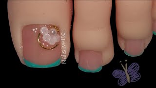 Decoración de uñas sencillas y elegantes PIE / uñas decoradas ejecutivas / uñas tiernas / UÑAS 3D