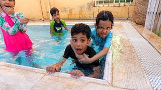 نواف يعلم ساره السباحه في المسبح وصار شي غير متوقع !!