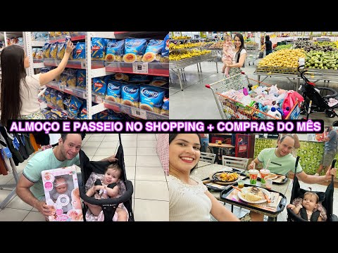 ALMOÇAMOS NO SHOPPING + COMPRAS DO MÊS MERCADO ATACADISTA E VALOR TOTAL