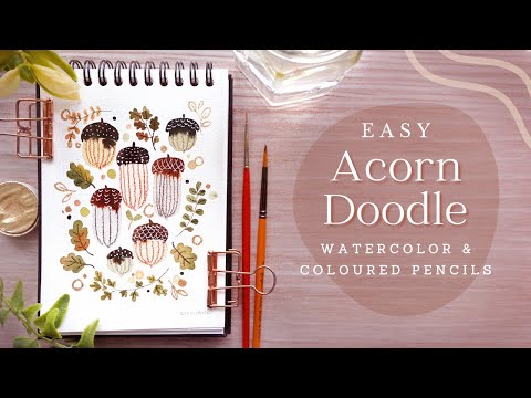 Easy Acorn Doodle: Watercolor Tutorial