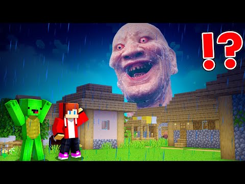 Scary Thalassophobic attack our village in Minecraft (Maizen) JJ and Mikey