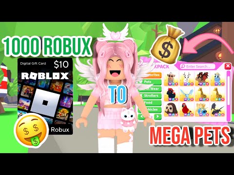 Getting RICH Starting With Only 1000 Robux In Adopt Me! *WE GOT A MEGA GIRAFFE*