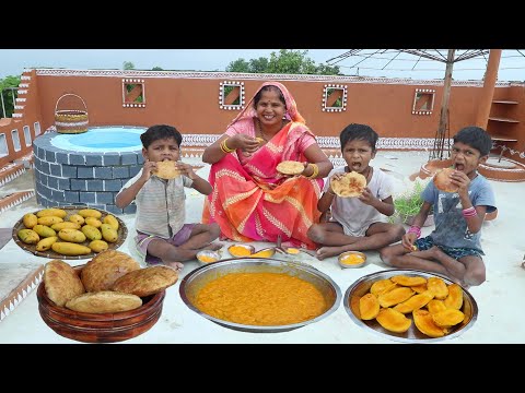 पका आम का रस चना दाल की पूरी || Chana Dal Poori Recipe