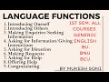 Language Functions and Communication Skills