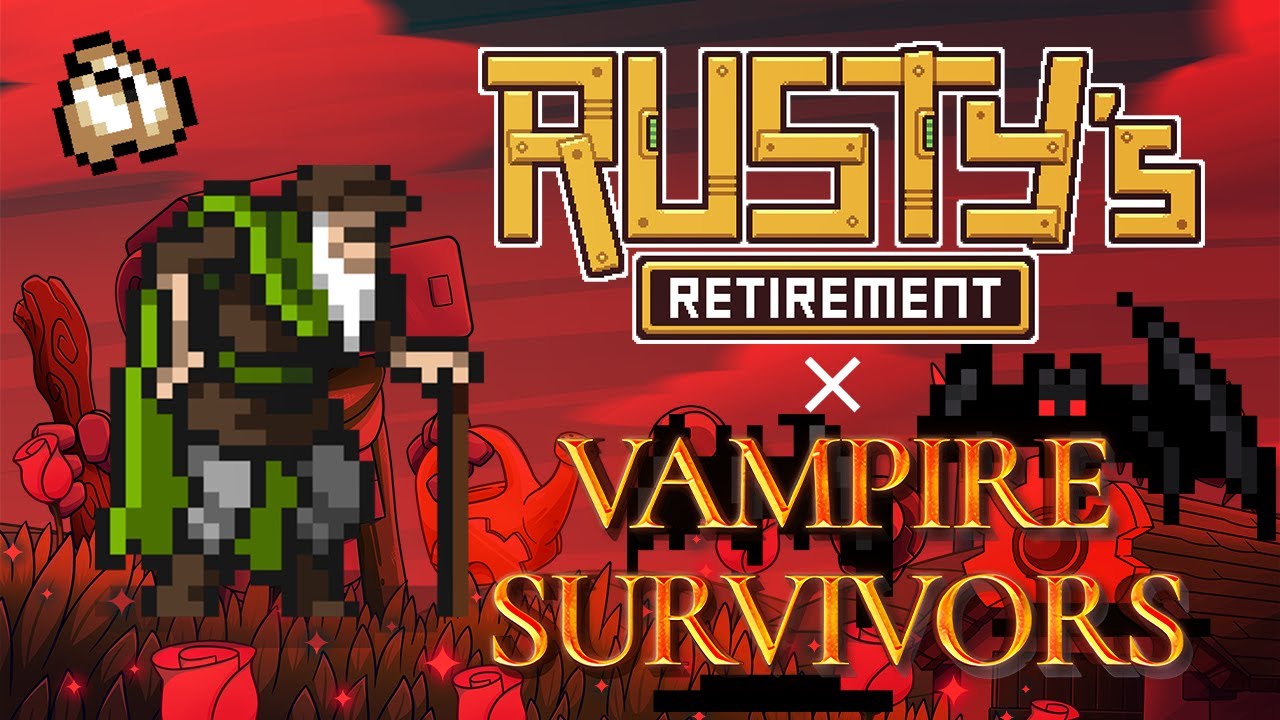 Rusty's Retirement x Vampire Survivors trailer thumbnail