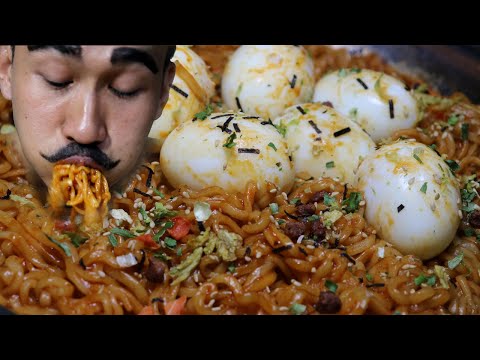 Mukbang Asmr, Noodles Meatballs Spicy Yummy, gourmet platter food #eatingshow #food