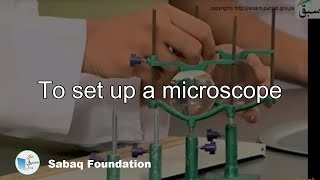 To set up a microscope