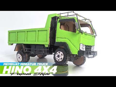 MEMBUAT MINIATUR TRUK HINO 4x4 PAPUA STYLE DARI KARDUS || HANDMADE
