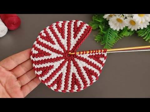 Motif, Coaster, Flower. Make and Sell. How to make a very easy fower coaster motif. Tunisian crochet