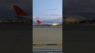 LOUD Boeing 747-400 Takeoff at ONT at Sunset! #shorts