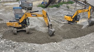 2 Excavator & 6 Dumper working video #jcb #tractor #shorts