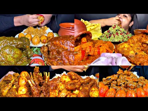 ASMR EATING SPICY CHICKEN CURRY, EGG CURRY WITH RICE | BEST INDIAN FOOD MUKBANG |Foodie India|