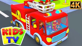 Wheels On The Firetruck in Telugu, ఫైర్ ట్రక్కుపై చక్రాలు, Preschool Learning Rhymes for Babies